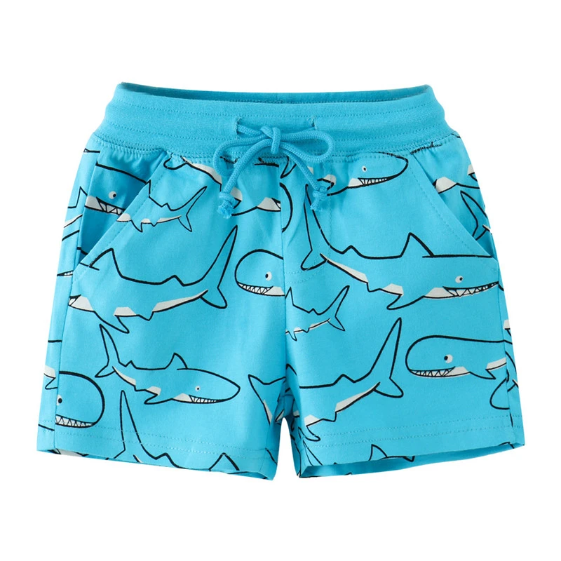 Pantalones cortos con estampado de animales de dibujos animados para niños  y niñas, pantalón con estampado de tiburón, ropa de bebé| | - AliExpress