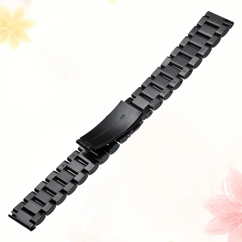 

24MM Stainless Steel Watch Strap Solid Metal Watch Band Wristband Replacement Compatible for SUUNTO (Black)