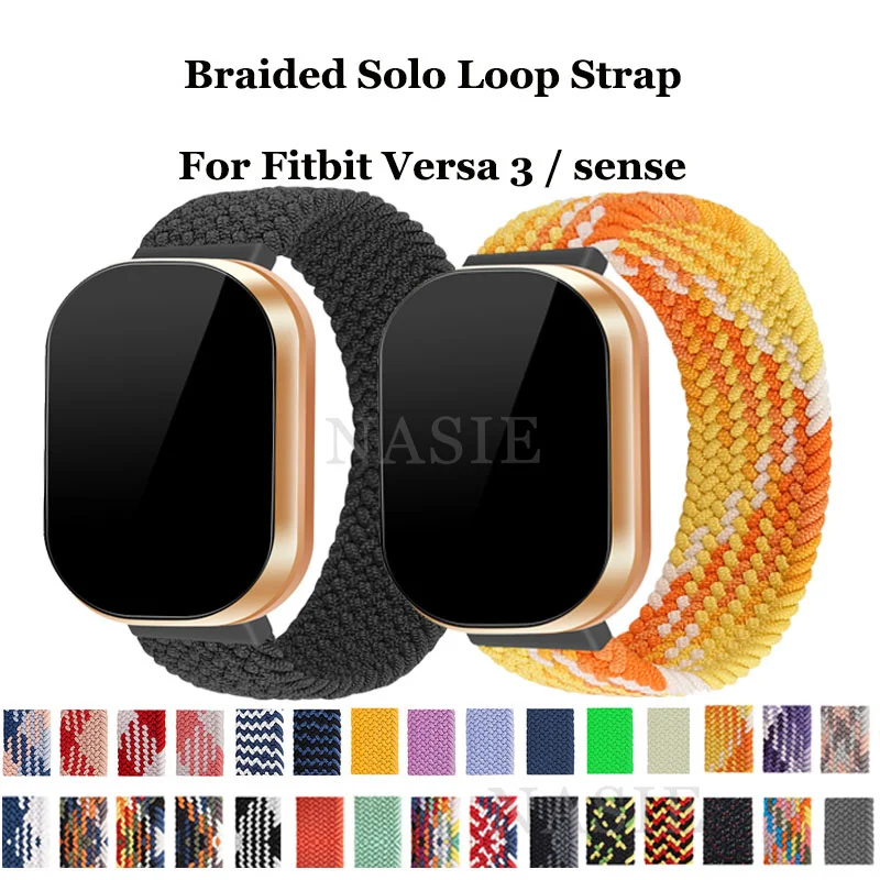 Braided Solo Loop silicone Strap For Fitbit Versa 3 Fitbit Sense Watch