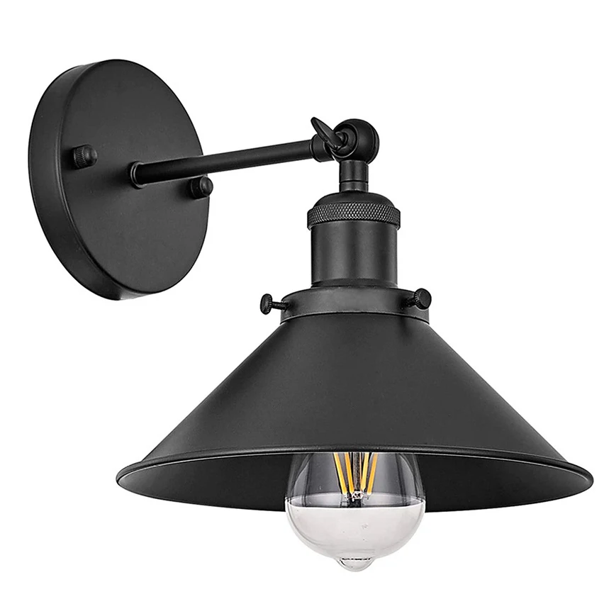 

60W Iron Art Vintage Wall Lamp AC85-220V E27 Base American Industrial Style for Indoor Home Bedroom Bedside Corridor Lighting