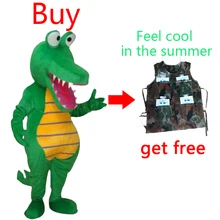 

Crocodile Green Mascot Fursuit Cosplay Alligator Costume Advertising Fancy Dress-up Handmade Mascot Costume Cartoon Doll Gift