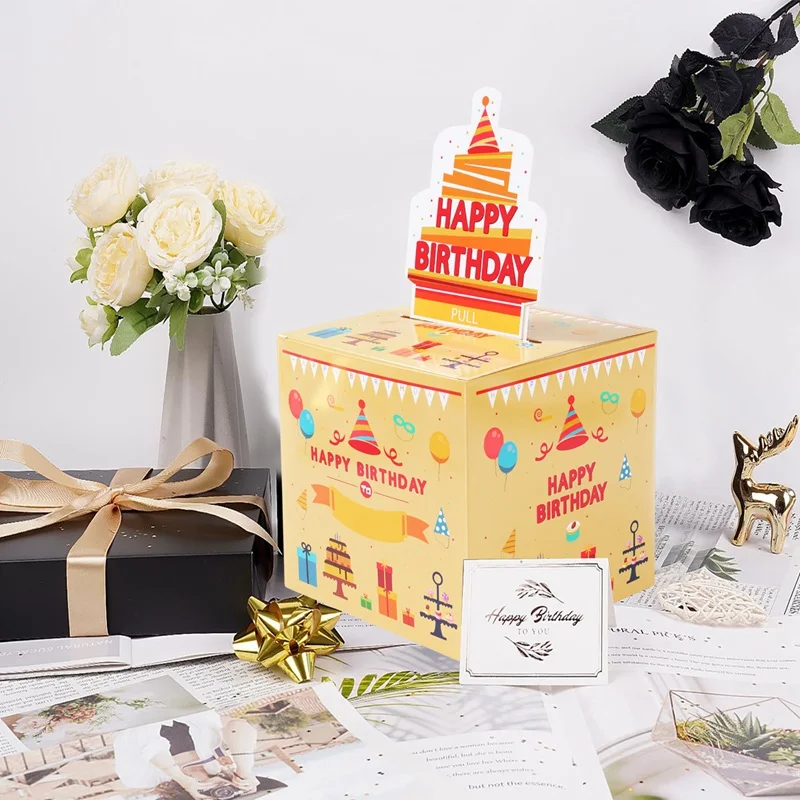 Birthday Money Gift Boxes with Pull-Out Happy Birthday Card, Fun Cash Surprise Packagin... - SKU MGB01127 - UGI Packaging
