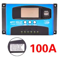 Contrôleur de Charge solaire MPPT 30A 40A 50A 60A 100A 12V 24V, déchargeur de Charge double USB automatique, régulateur de panneau solaire, écran LCD 6