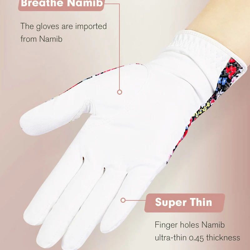 Women's Golf Gloves Left Hand & Right Hand Lambskin Gloves Golf Breathable High Quality Palm Protection Sport Gloves 6