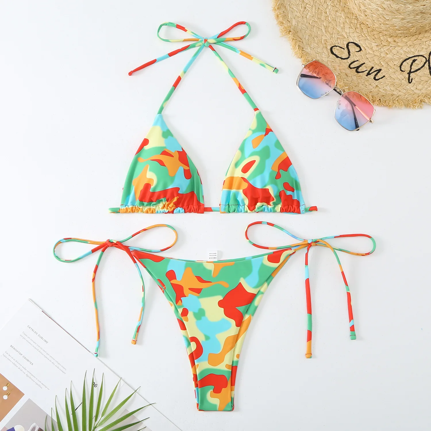 5 Colors Halter Brazilian Bikini Women Swimwear Female Swimsuit Two-pieces Bikini Set Padded Bather Bathing Suit Swim Lady
