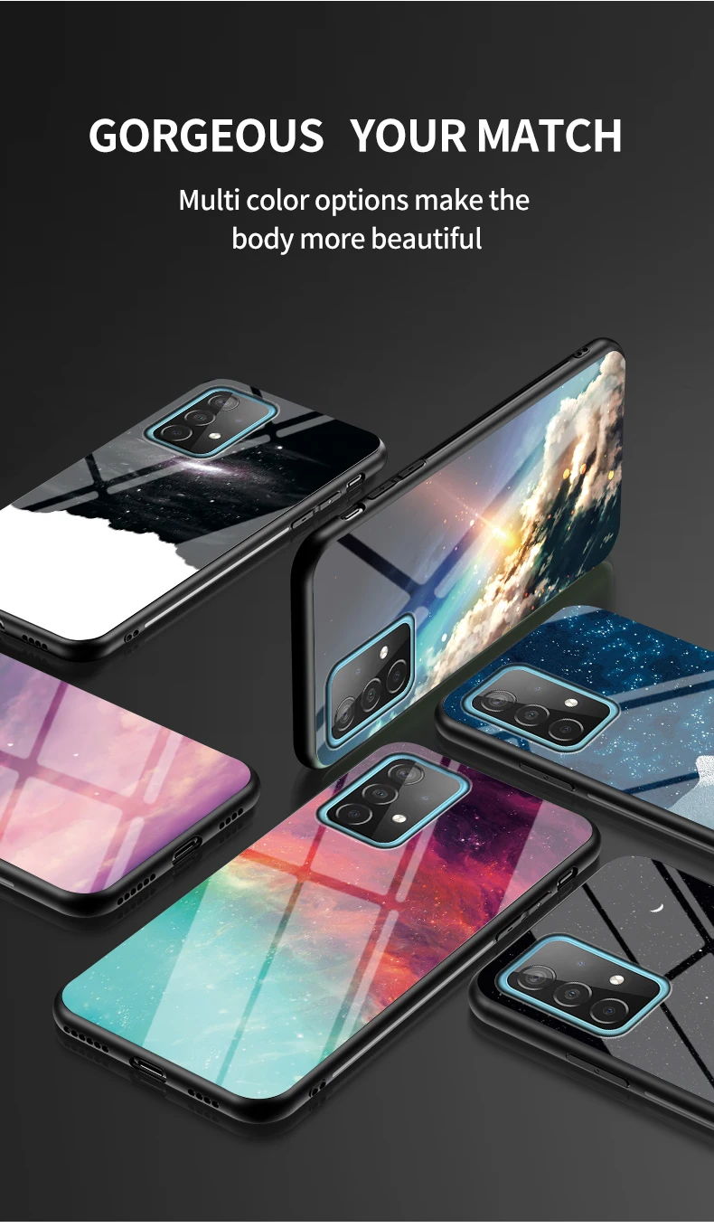 Coque en verre rigide DECLAREYAO A73 A53 pour Samsung Galaxy A33 A03S A03 Core A03, cadre en silicone fin, verre trempé_voghion.com