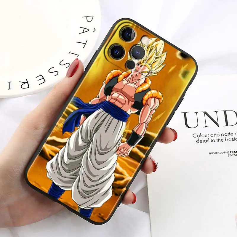thumbnail image 1 of Funda de teléfono de Anime de Dragon Ball Z Saiya, cubierta negra para Apple iPhone 15, 14, 13, 12 Mini, 11, XS Pro Max, X, XR, 8, 7, 6 Plus, SE, 1 of 5