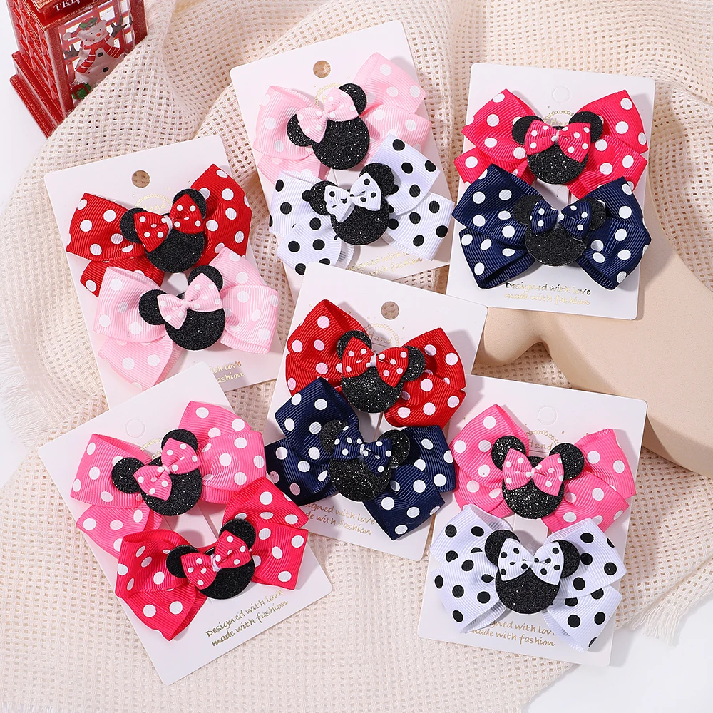 Hair Accessories 2PCS Sweet Shinny Glitter Bows Hair Clips for Baby Cute Girls Boutique Ponytail Holder Kids Baby Hair Accessories For Gift