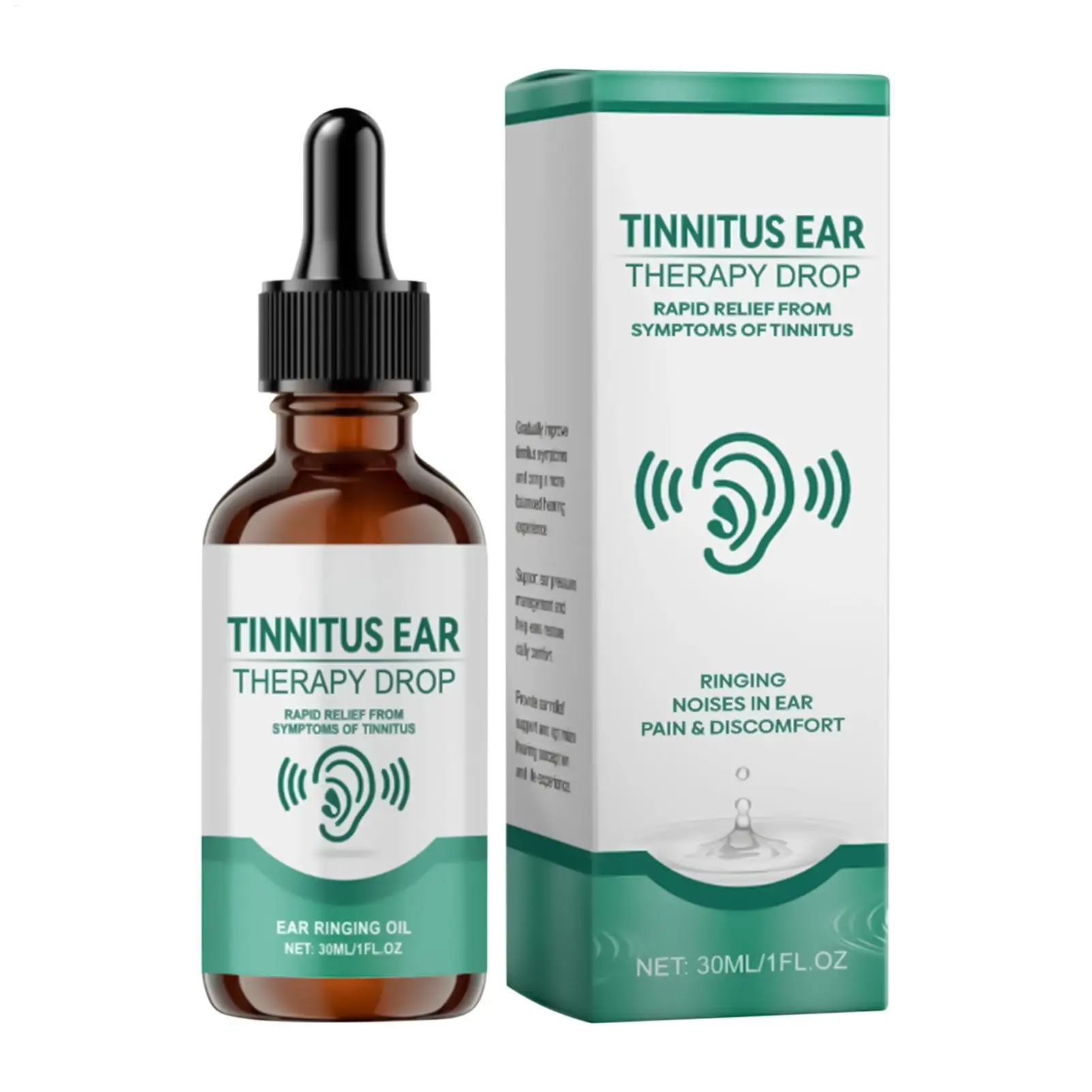 30ML Ear Care Liquid Drops Improve Tinnitus Reduce Hearing Loss Relief Deafness Earache Gentle Ear Ringing Treatments Oils