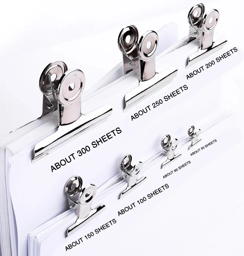 1p Powerful Metal Clip Stationery Office Supplies Household Folder Fixing Small Book Clip Extra Large Sketch Board Drawing