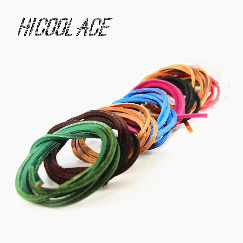 

2020 New 1 Pair Square Genuine Leahter Shoelaces Unisex Retro Boot Shoe Laces Loafers Boats Shoelaces 80/100/120/140/160/180CM