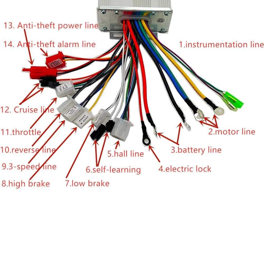 36/48V 500W Brushless DC Motor Dual Mode Controller for Electric Bicycle Electri