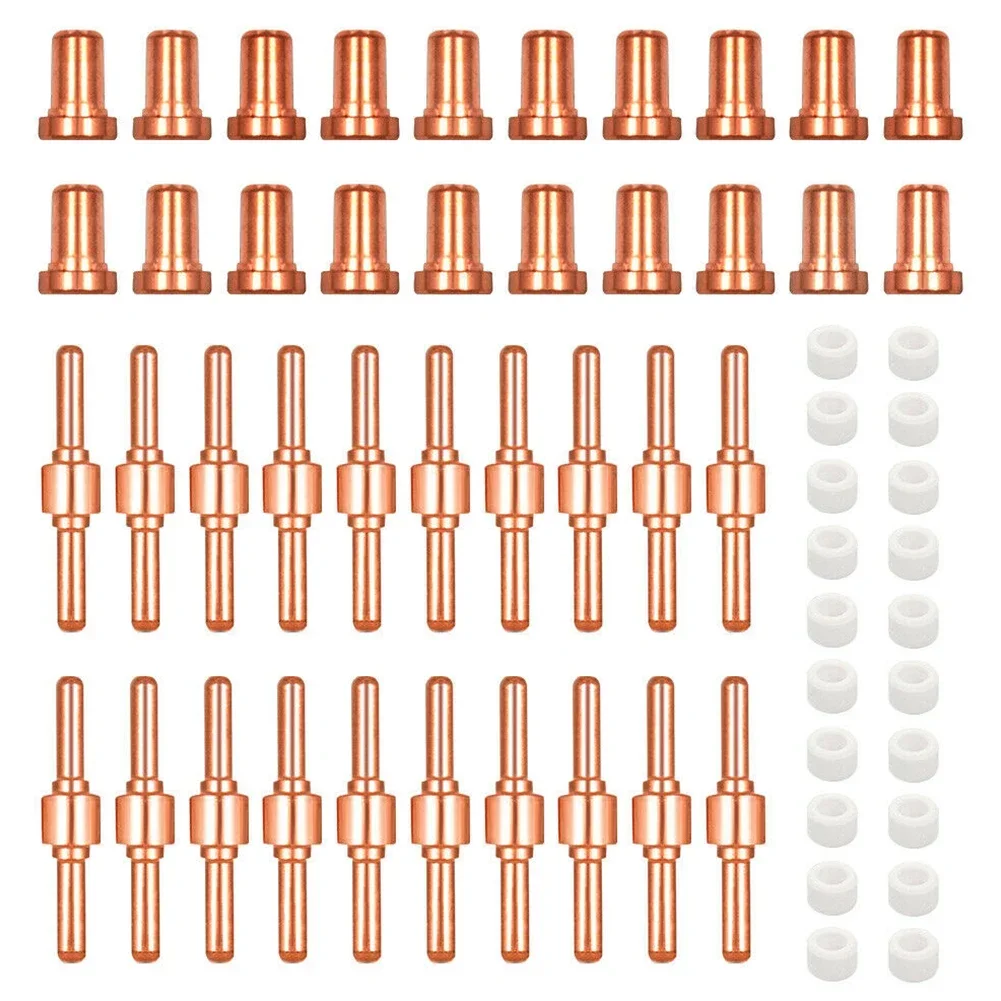 Plasma Cutting Machine Plasma Cutter Consumables Kit 60Pcs Air Plasma Cutter Nozzle Tips Consumables For LG-40 PT-31 Torch CUT40 Electrode Tip Torch Kit