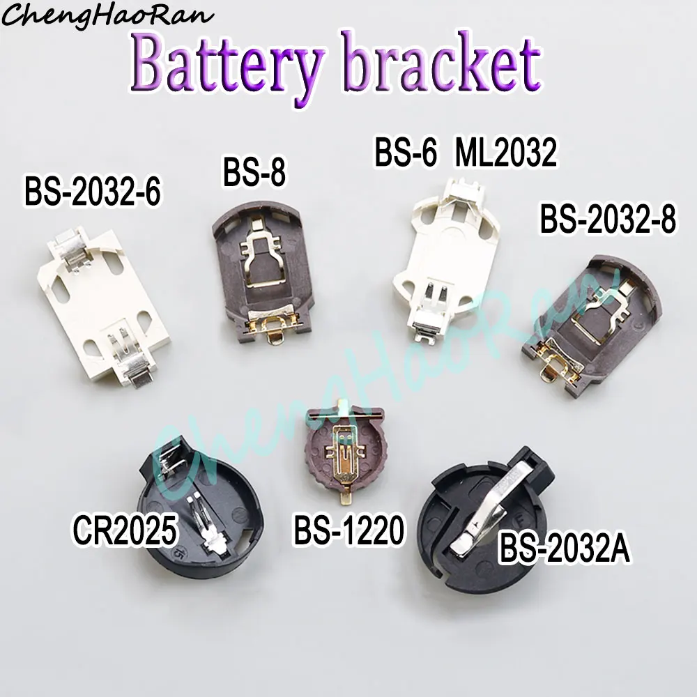 5-Pack CR2032 / CR2025 Coin Cell Battery Holder Sockets - Black Plastic Case For DIY Electronics