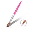 100% Kolinsky Acrylic Nail Brush Oval Crimped Rose Red Handle Professional Good Quality for Acrylic Powder Size 2-16 1