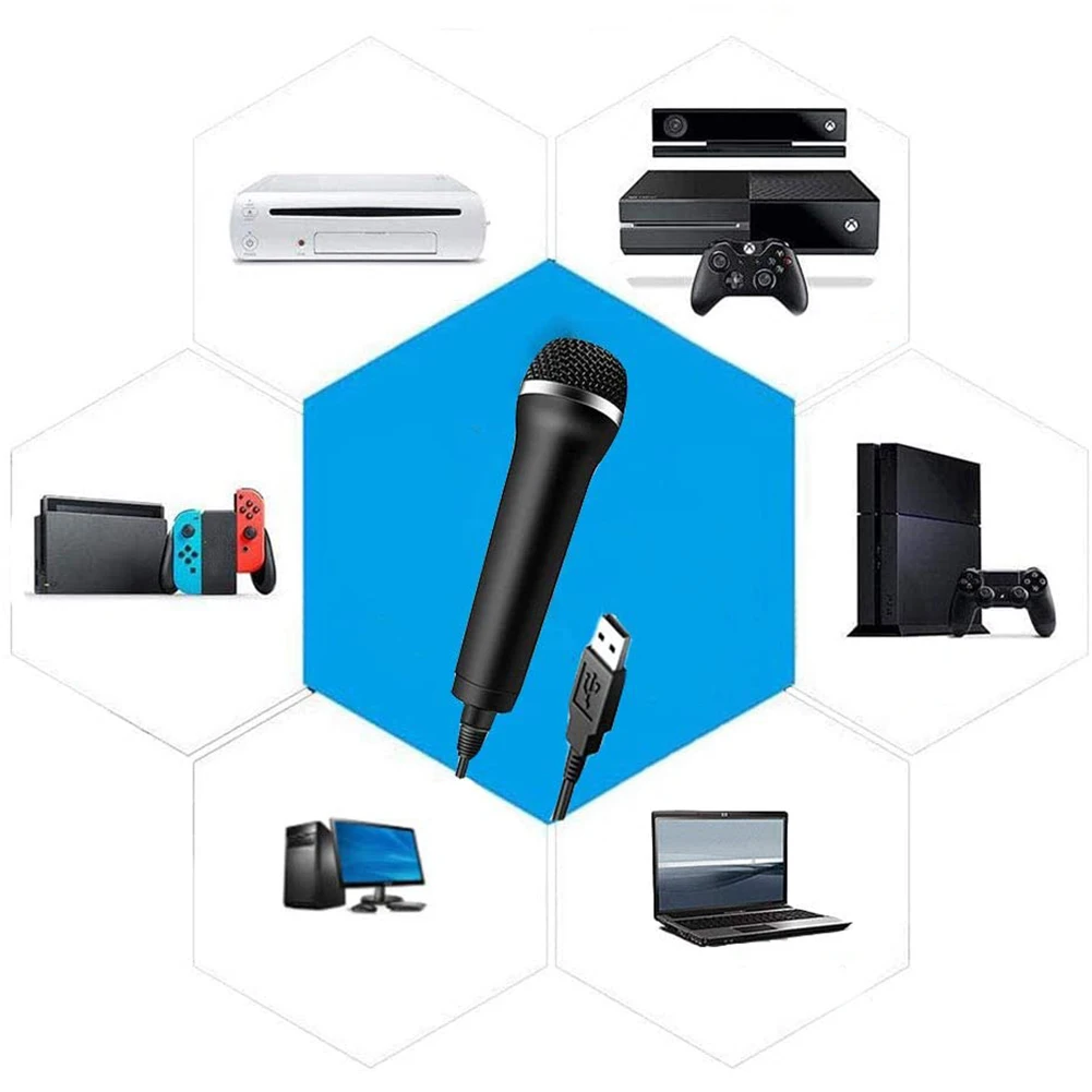 Condenser Microphone Universal USB Wired Microphone Karaoke Mic PlayStation 4/PS4/Switch/Wii/Xbox/PC Computer Condenser Recording Microphone