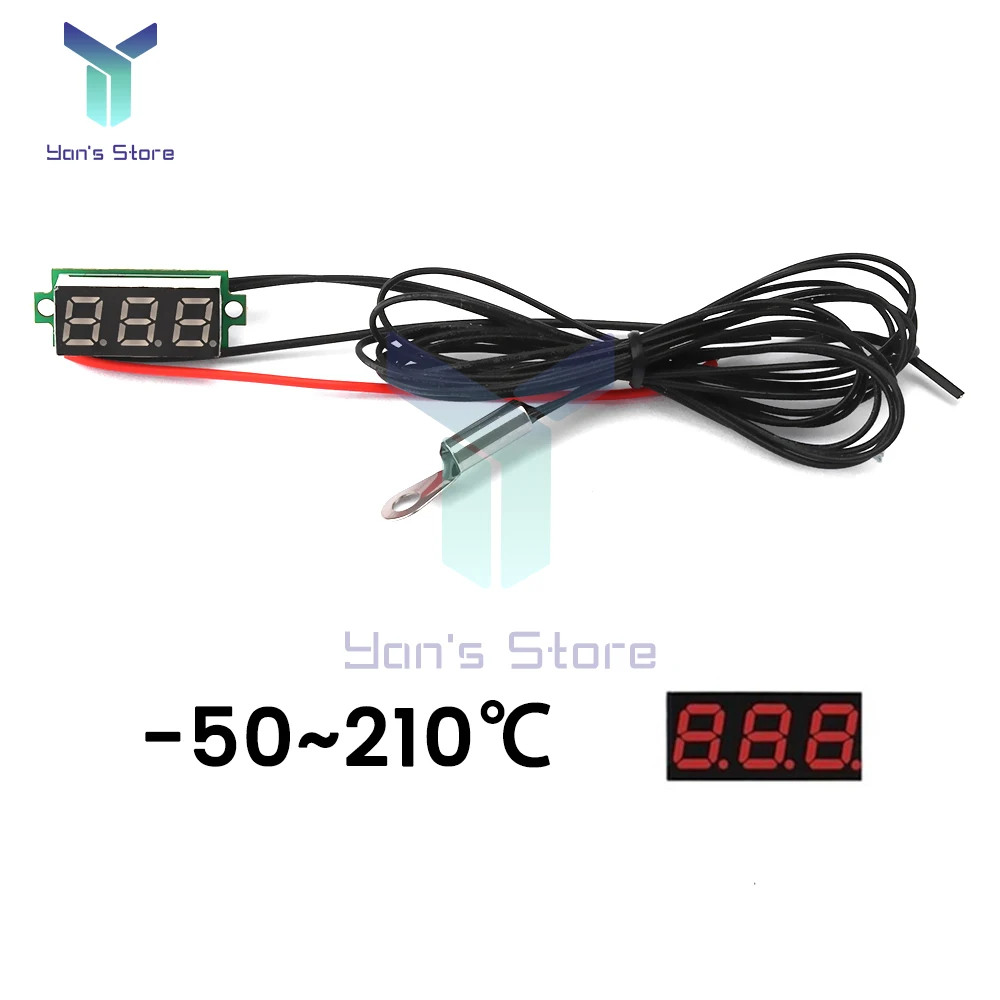 DC4-28V 0.28 Inch LED Digitale Display Thermometer Sensor met Sonde NTC 100K Weerstands Thermometer -50 ~ 210 ℃ / -58 ~ 410 From