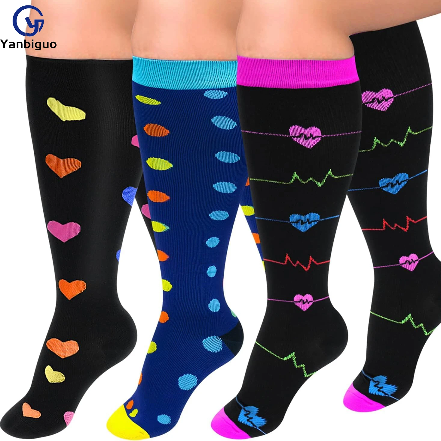 

Plus Size Compression Socks for Women and Men Wide Calf Extra Knee High Support for Circulation