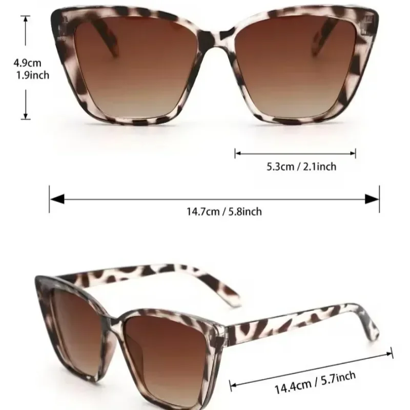 KKJOY Vintage Big Frame Sunglasses Retro Leopard Print Anti UV Square Sun Glasses Fashion Street Photo Unisex Eyeglasses