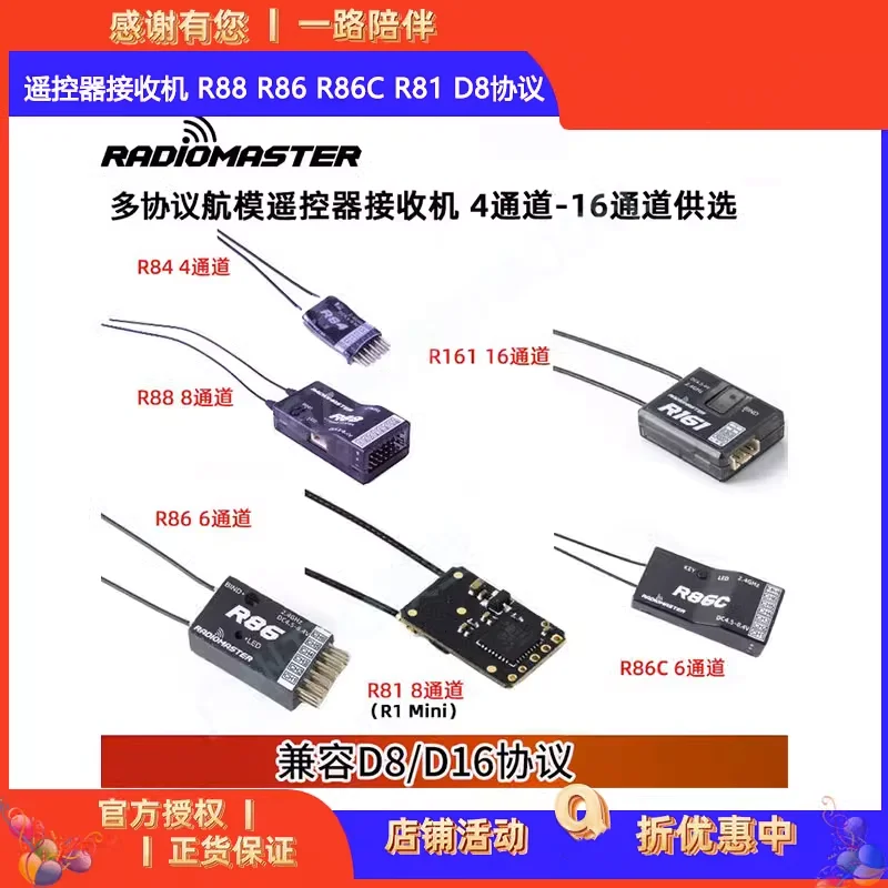 Radiomaster Tx16S Tx12 Ricevitore Telecomando R88 R86 R86C R81 D8 Protocollo
