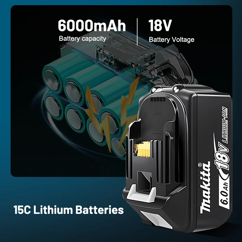 Lithium Battery Makita 18V 6.0Ah Original Rechargeable Battery 18V 6000mAh Replacement BL1860 BL1850 BL1860B