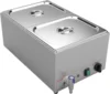 Commercial Grade Stainless Steel 2 Sections 19 Qt Bain Marie Buffet Food Warmer Steam Table with Temperature Control, Lid and Wa 1