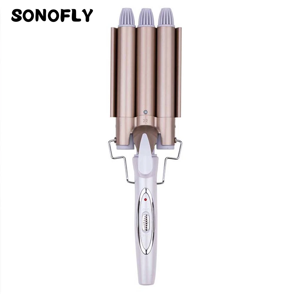 

SONOFLY 22mm Triple Barrel Hair Curler Egg Roll Wavy Hairstyle Profession Hairdressing Tool Women Electric Curling Iron JF-270