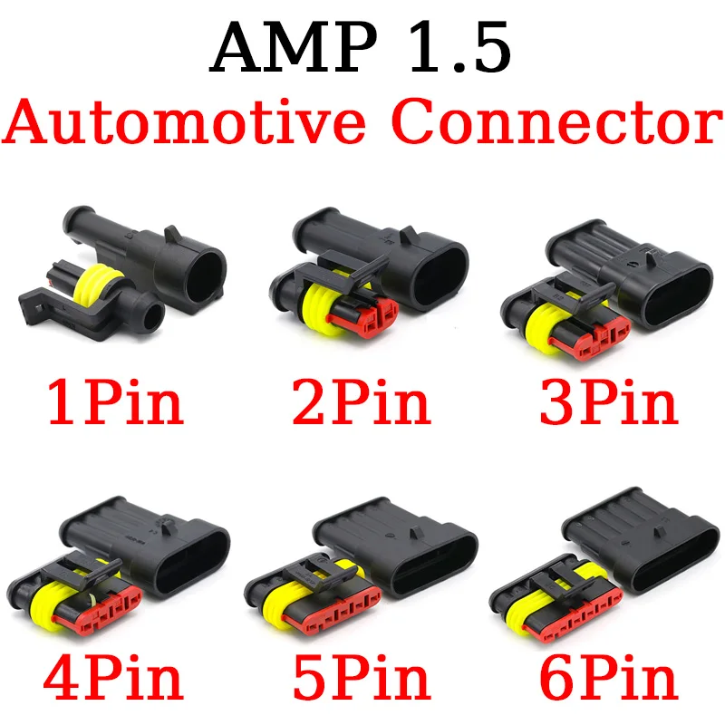 1/2/3/4/5/6 PIN AMP 282087-1 282105-1ตัวเชื่อมต่อรถยนต์ HEV/เริ่ม/หยุด/อินเวอร์เตอร์ระบบฝาครอบกันฝุ่นไฟฟ้า 1