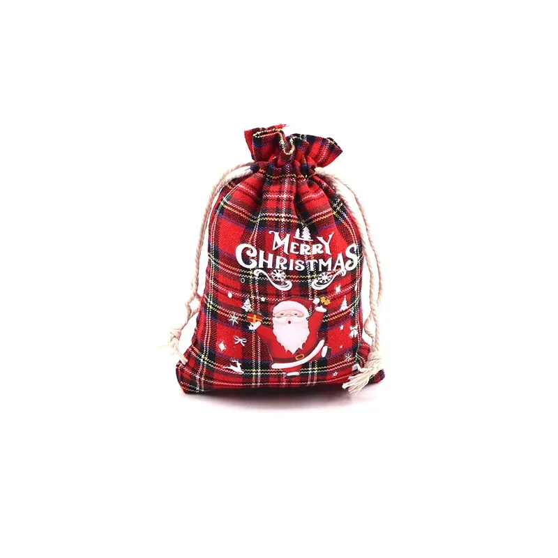 4Pcs/Lot Christmas Gift Bags Small Candy Gift Bag Xmas Drawstring Pouch Party Favor Bags Christmas Party Supplies