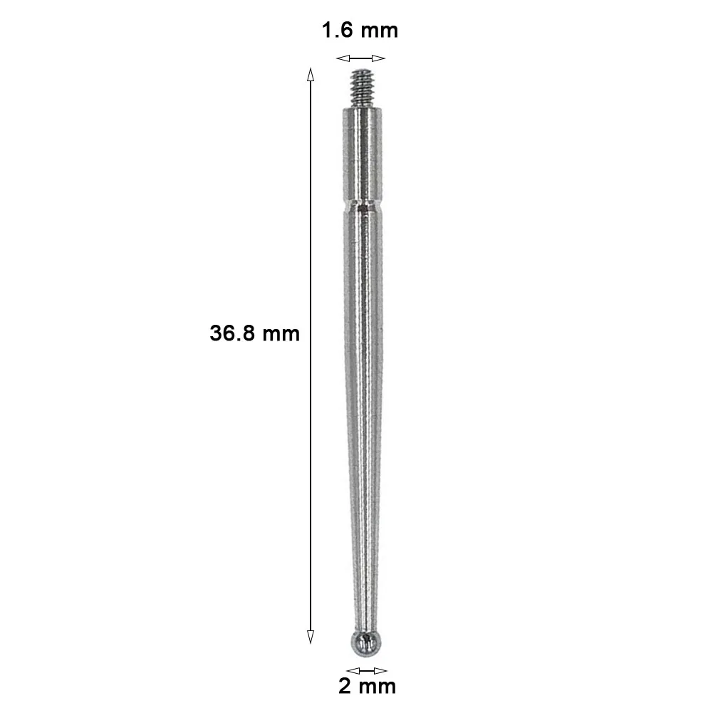 Contact Points For Dial Test Indicator 2mm Carbide Ball M1 6 Thread Shank 36 8mm Length For Enhanced Measurement Accuracy