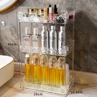 Acrylic Storage Organizer Shelf Of Bathroom Home Kitchen Makeup Skincare Shampoo Lipstick Tabletop Holder Cosmetic Desk Rack 1