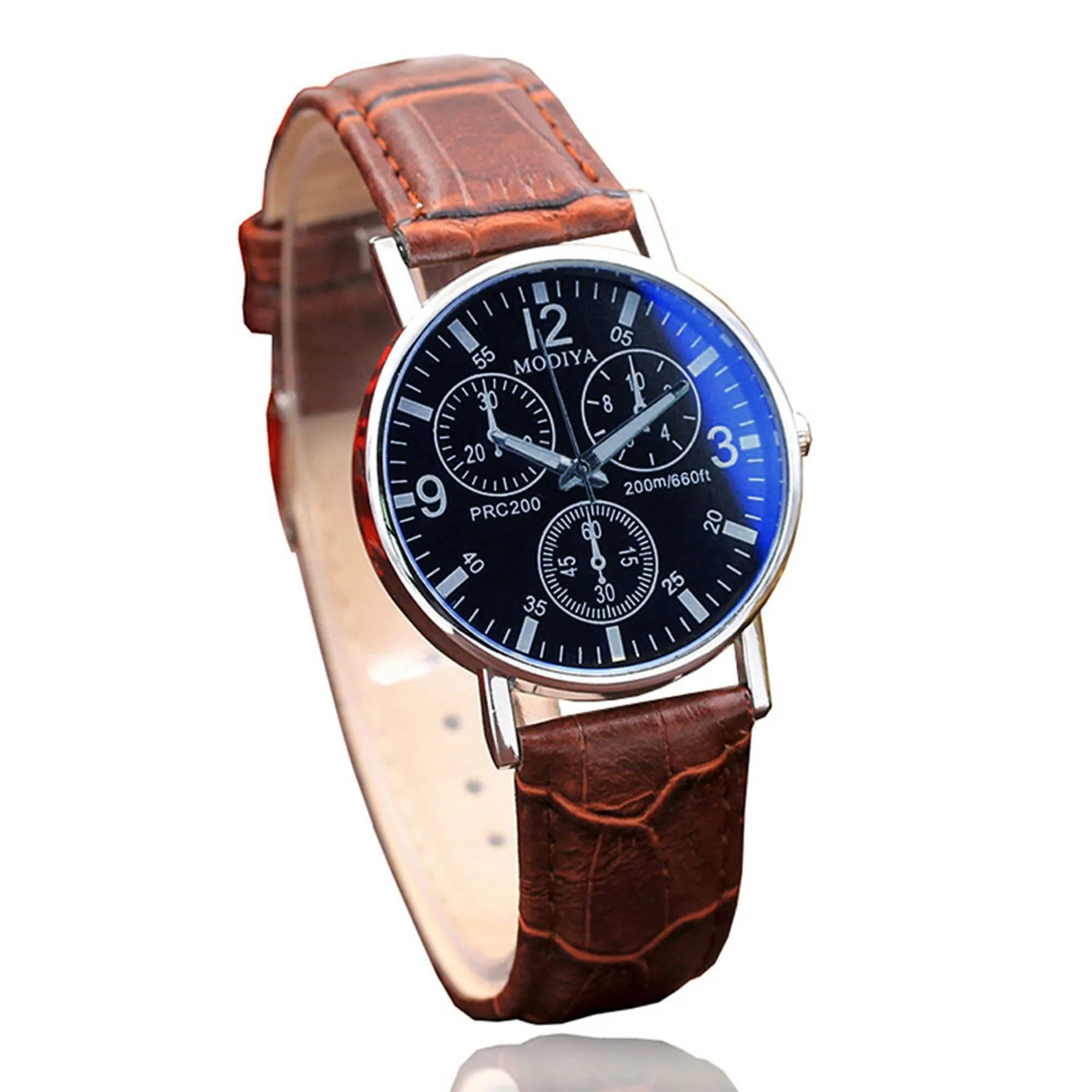 

watch for men Six Pin Quartz Men's Watch Blue Glass Belt Watch reloj hombre relogio masculino часы мужские erkek kol saati