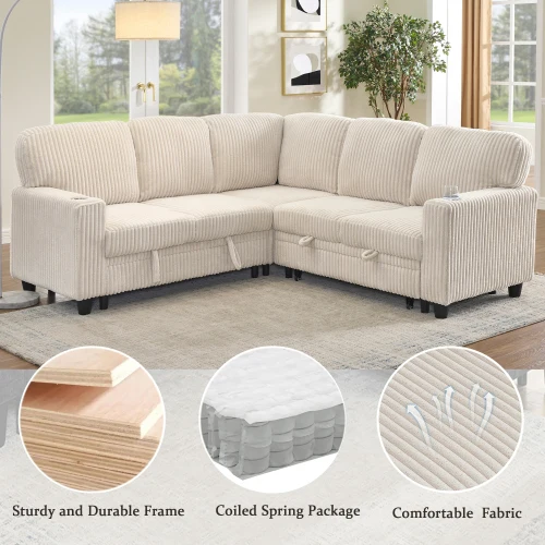 L-Shaped Sleeper Sofa 4