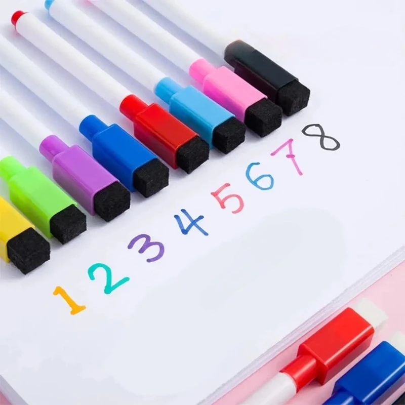 3PCS Magnetic Erasable Whiteboard Pen Color Options Numbering Stationery Office Teaching Supplies For Student Blackboard Note