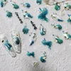 5D Vivid Shell Light Laser Green Peacock Beautiful Gorgeous Feather Adhesive Nail Art Stickers Decals Manicure Charms Suppliers 4