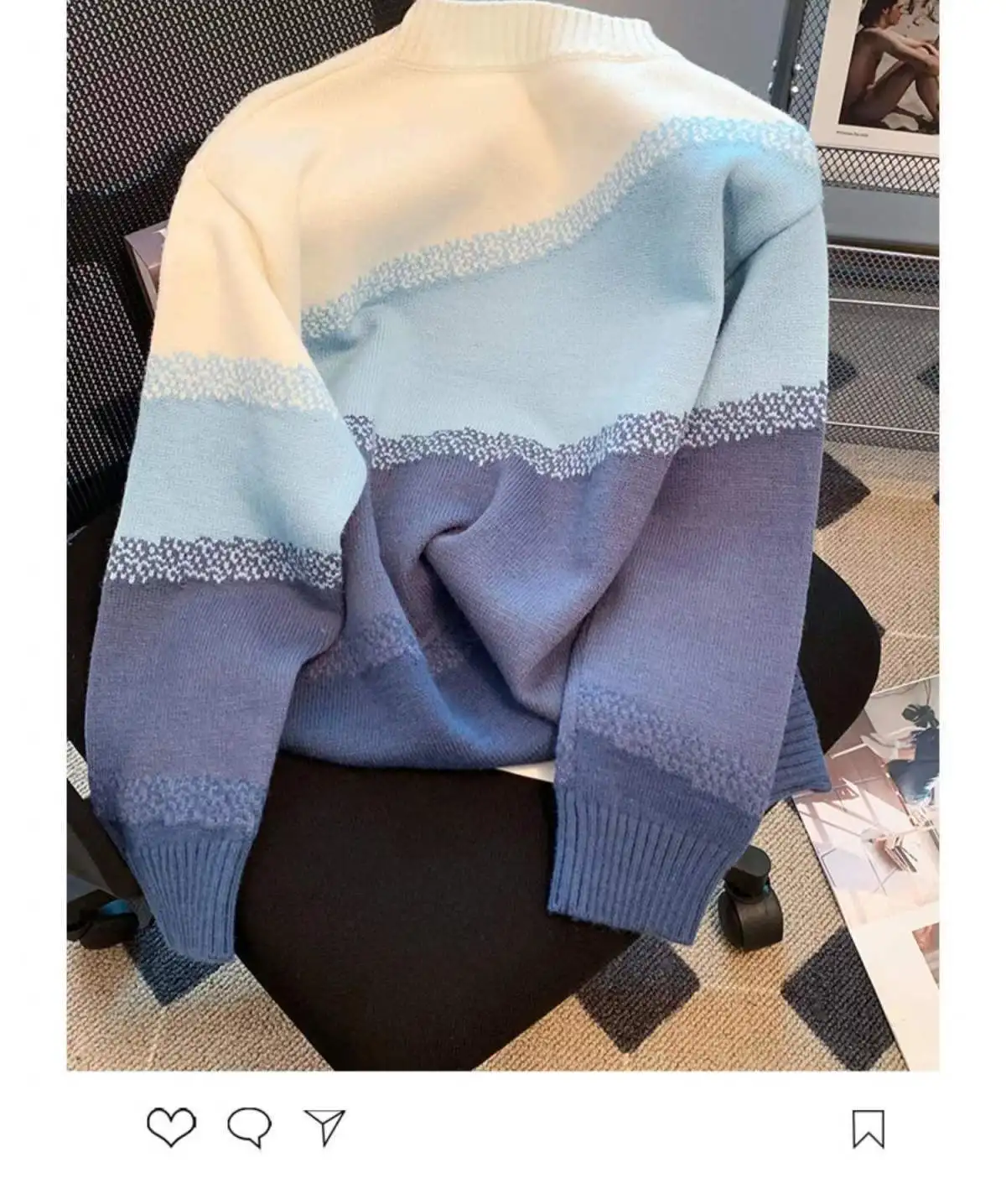 

New Winter Women Sweater Casual Vintage Patchwork O-neck Knitted Long Sleeve Tops Female Pullover Warm Female 2023 News V93