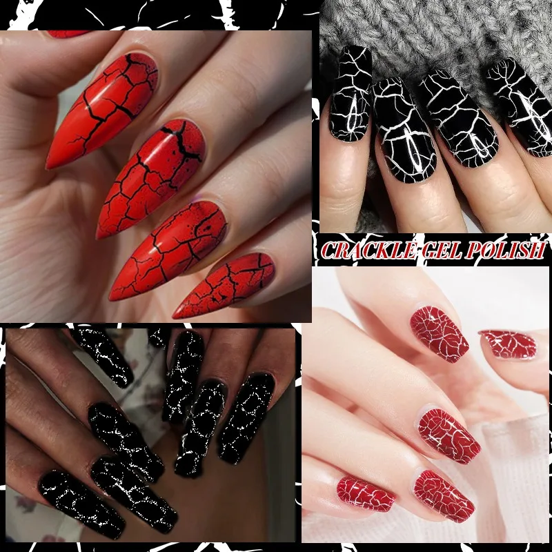 Nail polish nail art tools 7ml Crackle Gel Nail Polish cracking nail gel quick dry tool varnishes hybrid semi permanent soak off base top coat magnet