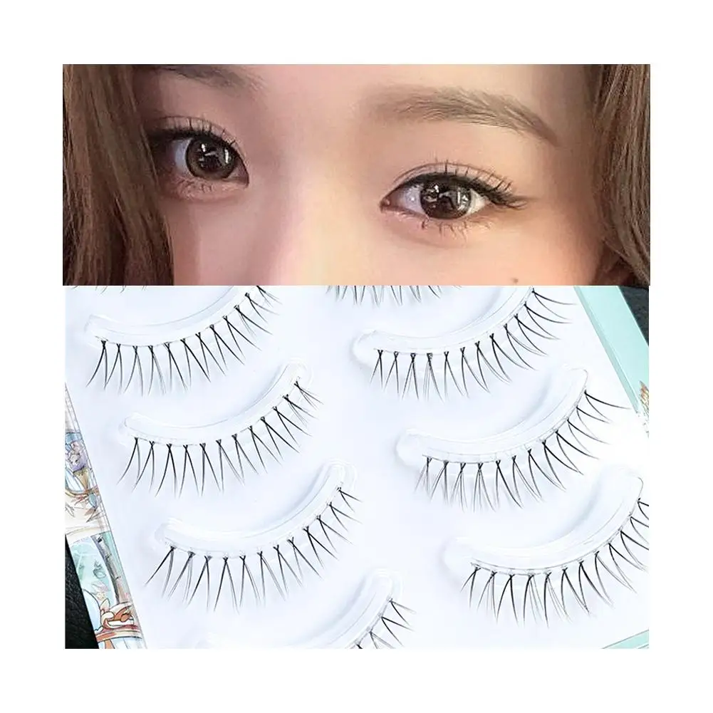 

Manga Lashes 5 Pairs Anime Cosplay Faux Mink Lashes Natural Lashes Strip Extension Eyelashes Short Full Korean Y5W2