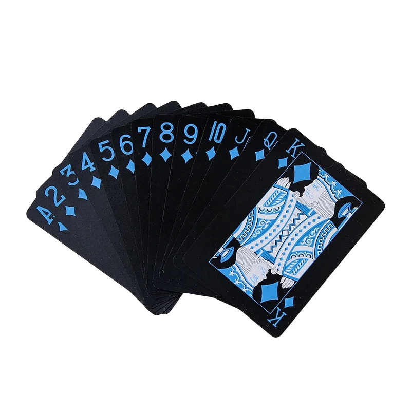 WeKonnect Black Playing Cards /Poker Cards, Waterproof PVC Plastic Blue &  Red of 54 Cards - Black Playing Cards /Poker Cards