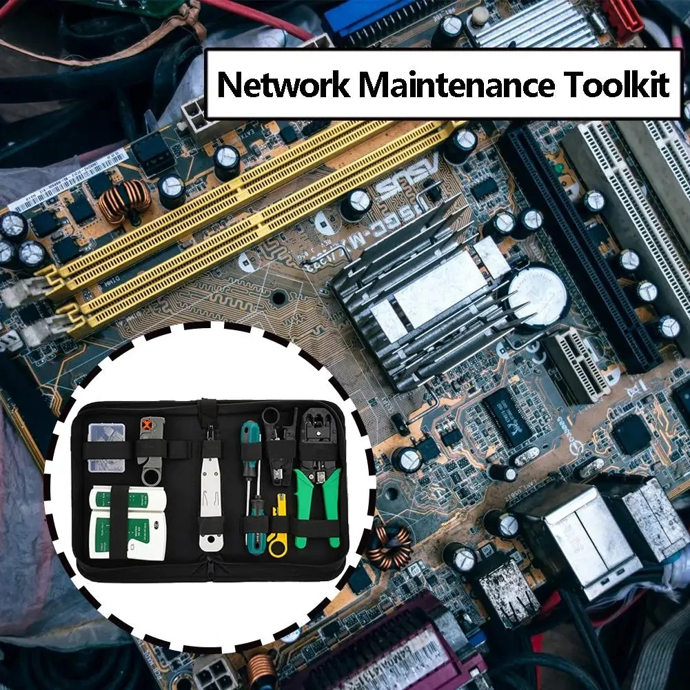 Network Cable Tester Tool LAN STP Screwdriver Wire Stripper RJ45 Connector Computer Network Crimping Pliers Tool Kit Set
