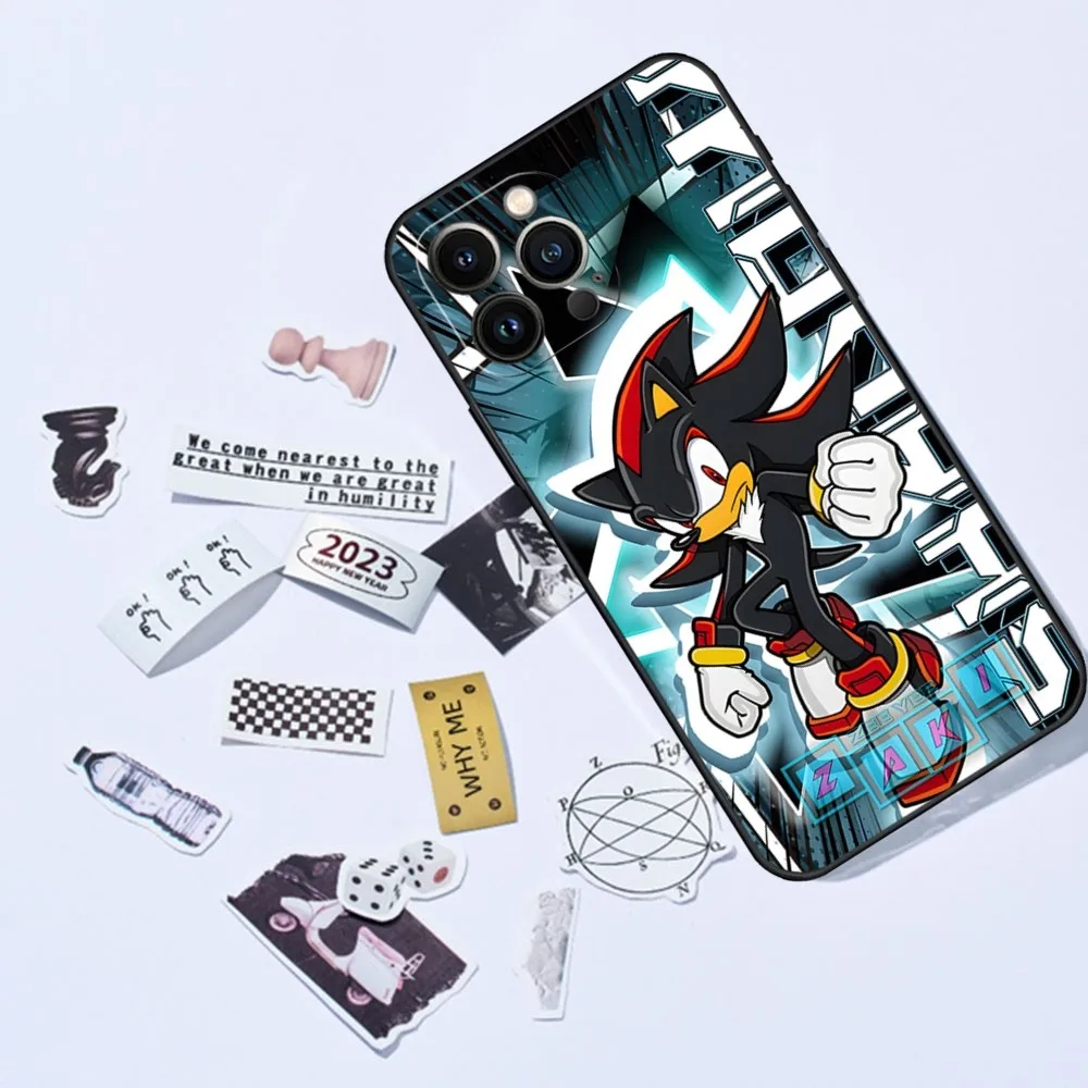 thumbnail image 1 of Funda de teléfono con dibujos animados de anime S-Sonics Hedgehog para iPhone 15, 13 Pro Max, 14 Mini, 12, 11, Xr, X, Xs, 6s, 6, 8, 7 Plus, carcasa trasera de silicona, 1 of 5