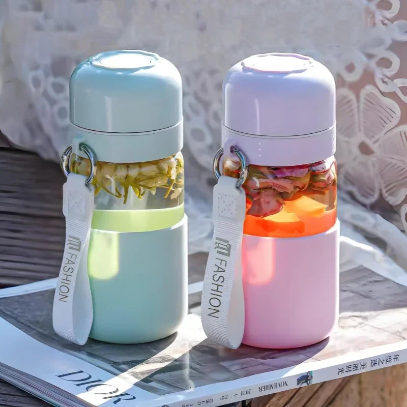 Glass Water Bottle Heat Resisting Leak Proof Portable Cup