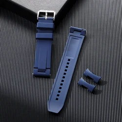 Premium Silicone Rubber Watch Band - Waterproof Quick Release Strap - 22mm (Blue)