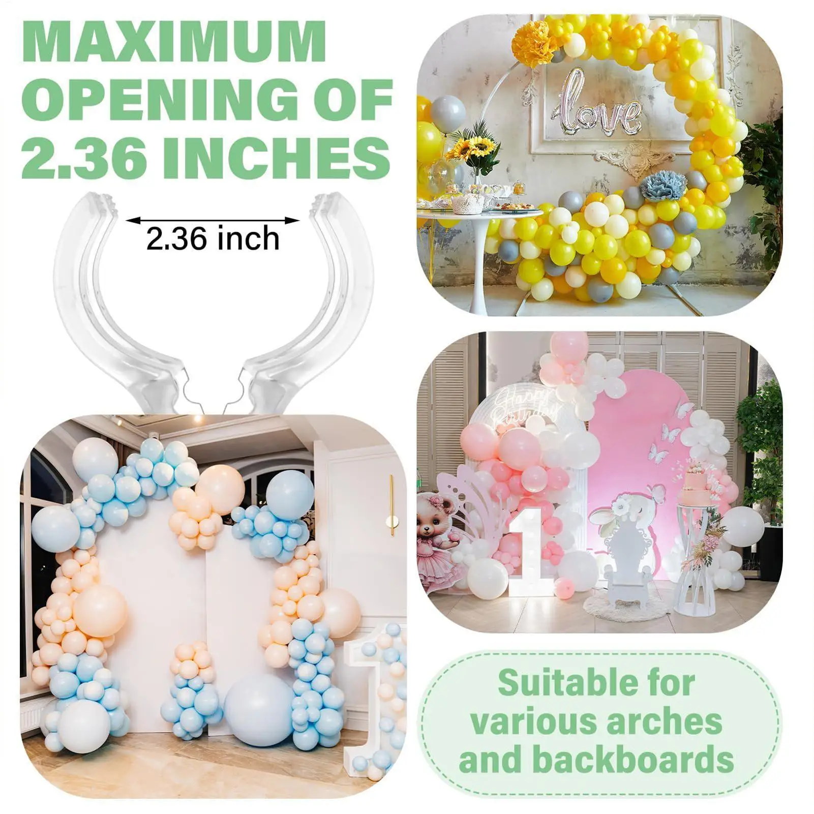 Klemmen für Hintergrund, robuste Ballonbogen-Ständer-Clips, 10-teilig, Partyzubehör für Hochzeit, Geburtstag, Dekoration, Holzbearbeitung – Detail 7