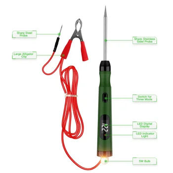 JDiag P50 Car Electrical Circuit Tester Probe 5V-30V Digital Display Circuit Test Pen Car Circuit Tester Lamp Voltage Test Pen