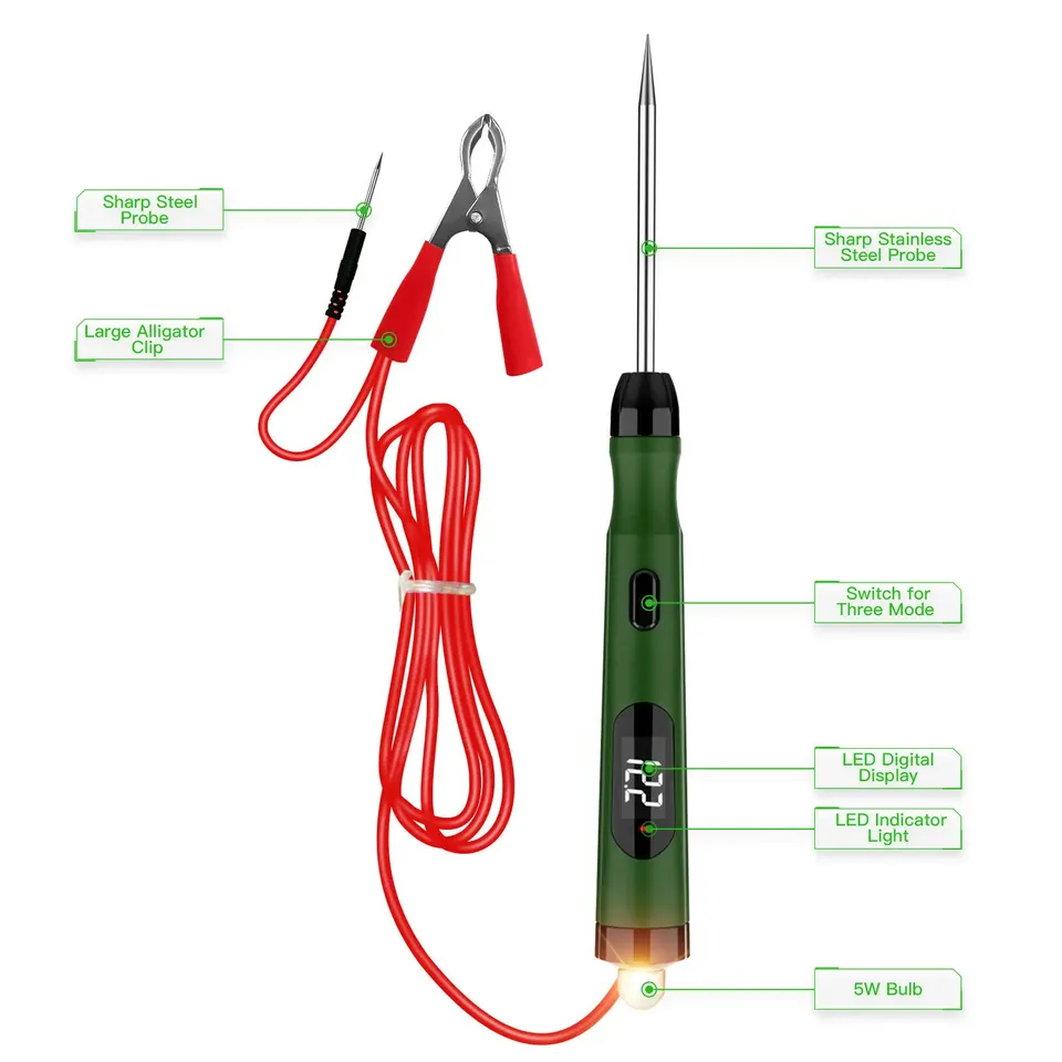 JDiag P50 Car Electrical Circuit Tester Probe 5V-30V Digital Display Circuit Test Pen Car Circuit Tester Lamp Voltage Test Pen