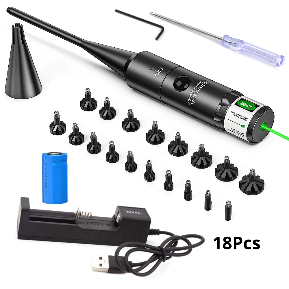 Laser Bore Sight Upgraded Laser Bore Sight Kit .177 .22 to 12GA with Stable Device Universal Laser Collimator Pointer