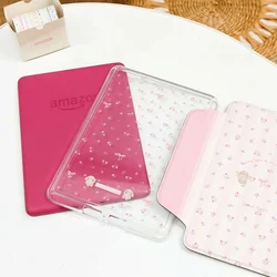 Magnetic Detachable Clear Acrylic Cover with Pink Girly Pattern and Auto Wake/Sleep Feature - KPW 6(12th Gen)