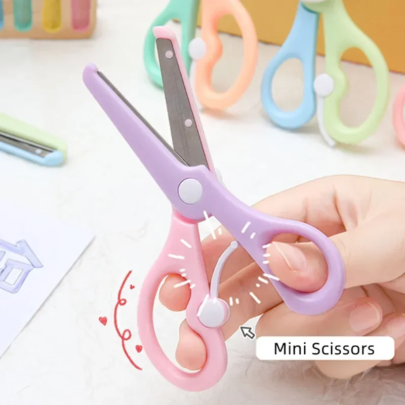 1Pc Kawaii Scissors Korean Fashion Cute Cartoon Animal Stationery Scissors DIY Scrapbook Cutting Paper Student Supplies Stationery Scissors