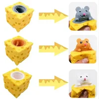 Stress-relieving Pet Cheese Mouse Cheese Pinch Fun Stress Ball Vent Squirrel Cup Prank Toy Antistress Toy Small Toys Fidget Toy 2